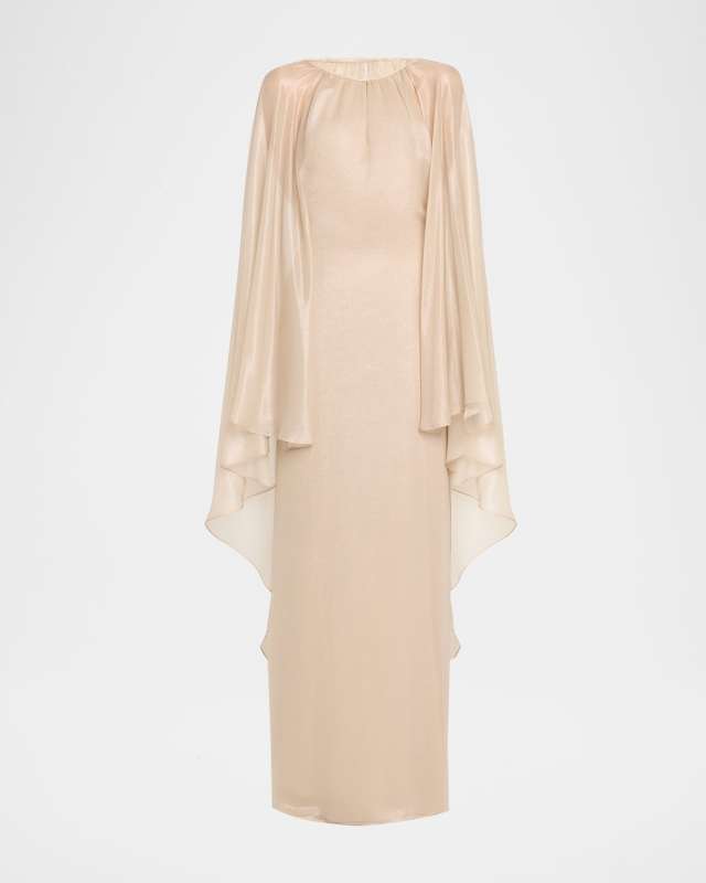 Wet Look Flowy Caftan Gown